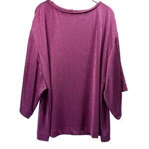 Chicos Travelers Women's Top Size XL Solid Pink Exaggerated 3/4 Sleeves Packable